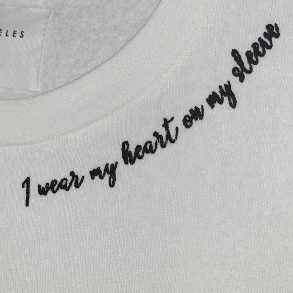 Sol Angeles white crewneck long sleeve sweatshirt with heart graphic - Picture 3 of 7